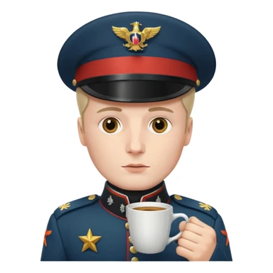 napoleon holding coffee cup sticker