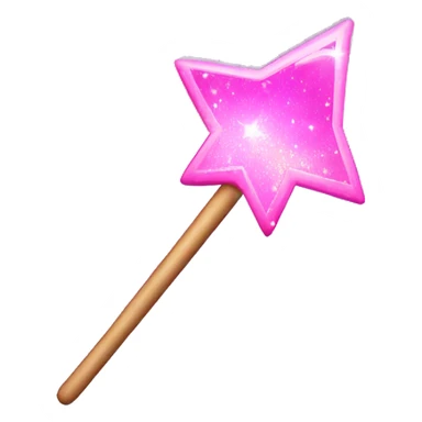 Pink magic wand with sparkles around it like it completed a spell sticker
