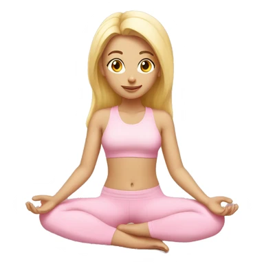 blonde yoga girl light pink clothes n sticker