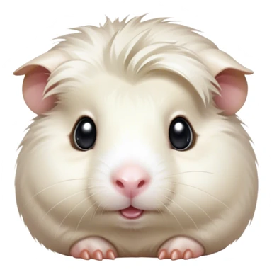 Cinematic Comical White Guinea Pig Portrait Emoji, Head tilted dramatically with an exaggeratedly amused expression, featuring a glossy, pristine white fur with an adorably scrunched face, wide, expressive dark eyes filled with playful disbelief, Simplified yet hilariously expressive features, highly detailed, glowing with a slightly sassy glow, high shine, dramatic yet playful, stylized with an air of cheeky mischief, bright and endearing, soft glowing outline, capturing the essence of a spirited and over-the-top guinea pig, so meme-worthy it feels like it could side-eye its way into internet fame instantly! sticker