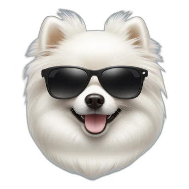White-Pomeranian-with-sunglasses sticker