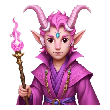 wizard thiefling with pink skin sticker