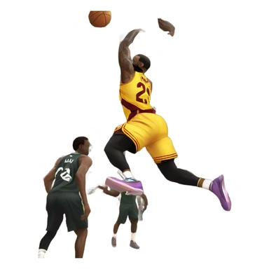 LeBron James dunking on Victor Wembanyama sticker