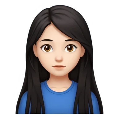 girl with dark long hair sticker