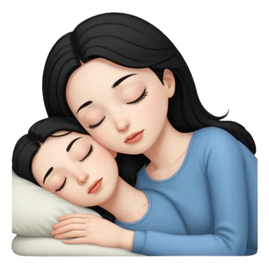 Sleeping black haired girl no baby sticker