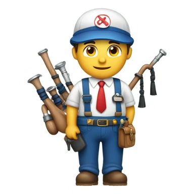 Plumber with bagpipes  sticker