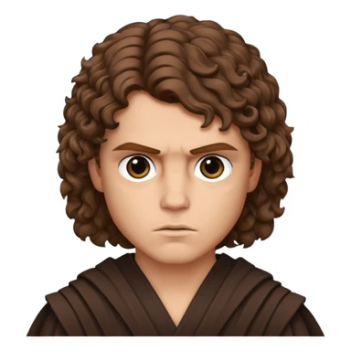 Anakin skywalker scar left eye curly brown hair sticker