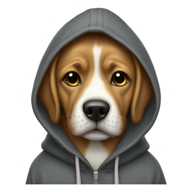 Dog wearing a hoddie sticker