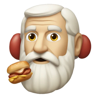 Epicurus the Greek philosopher with a cartoon hotdog in his mouth sticker