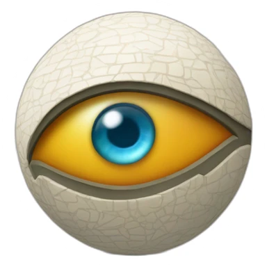 3d sphere with a cartoon Mule skin texture with Eye of Horus sticker