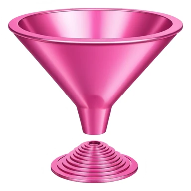 futuristic pink sales funnel with pink dollars inside sticker