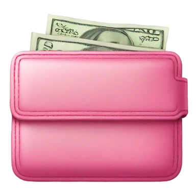 Pink Wallet with money sticker