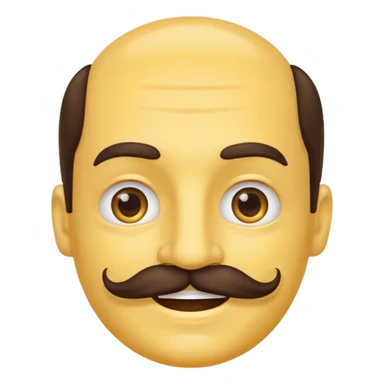 classic yellow face smiling with a mustache sticker