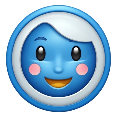 Verificación azul con un chulito blanco  que el emoji sea redondo y sin cara sticker