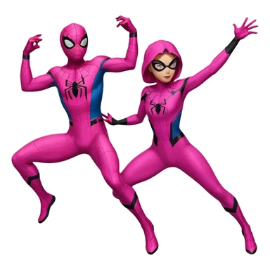 spider man and spider women pink sticker