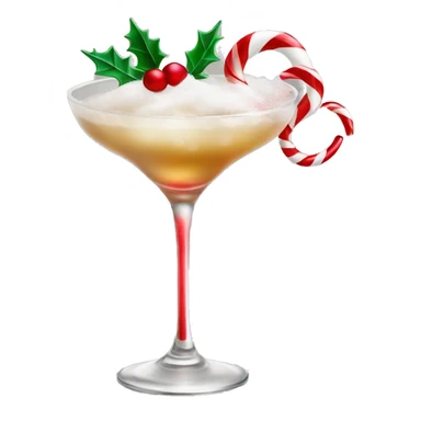 Elegant Christmas cocktail with candy cane garnish  sticker