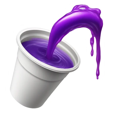 Double styrofoam cup pouring out purple liquid  sticker