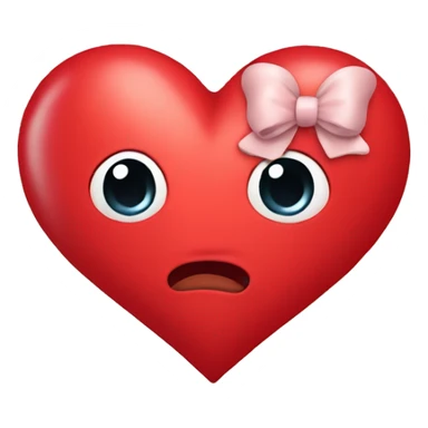 Cute red heart with bow wrapped around  sticker