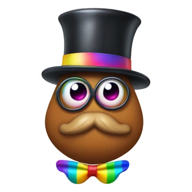 Rainbow poop with a monocle  sticker