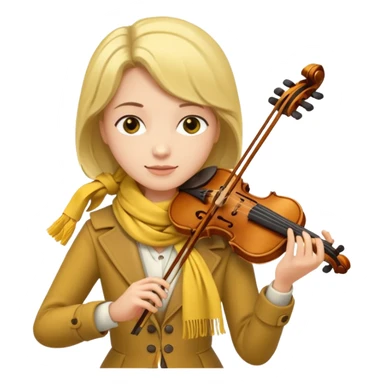 Violinist + yellow scarf. sticker