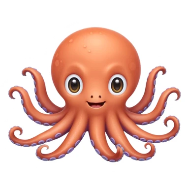 extremely cute aesthetic octopus with tiny arms, huge shiny big eyes, soft pastel colors, extra charming smile, maximally cute, kawaii-inspired sticker