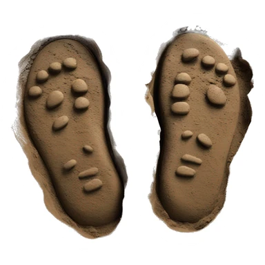 pair of shoe prints in the mud sticker