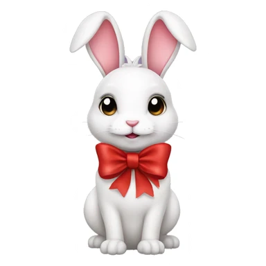 Cute bunny with Christmas bow sticker