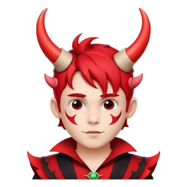 Red Horns on boy halloween sticker