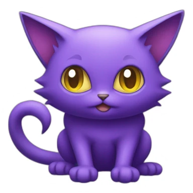 Sitting-poison-type-pokemon-purple-cat sticker