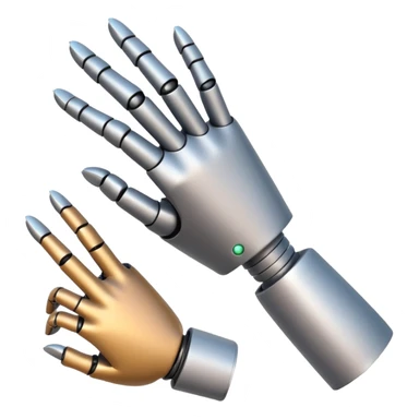 robot hand writes text sticker