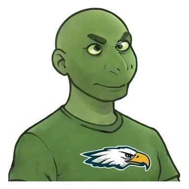 bald guy wearing eagles shirt sticker