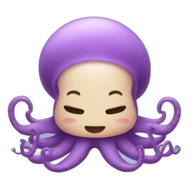 Cute kraken cute face eyes closed making yoga sticker