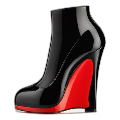 One WEDGE heel LOUBOUTIN black PATENT sticker