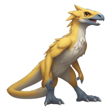 Anthro Sona Fakemon Raptor Full Body sticker