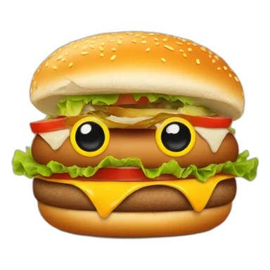 burger with eyes sticker