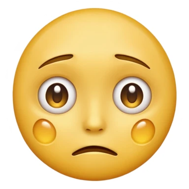 A regular yellow  skin, round face emoji looking straight at me not smilling, just staring with a tear rolling down its cheek sticker