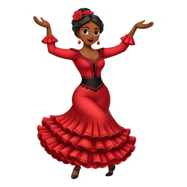 Cinematic Realistic Flamenco Pop Culture Emoji, featuring an expressive portrayal of traditional Spanish dance rendered with dynamic textures and passionate, vibrant lighting. sticker