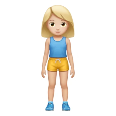 Child 8 year old girl standing  no shorts no shirt sticker