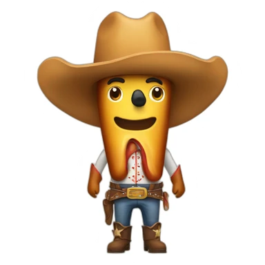 hot dog cowboy sticker