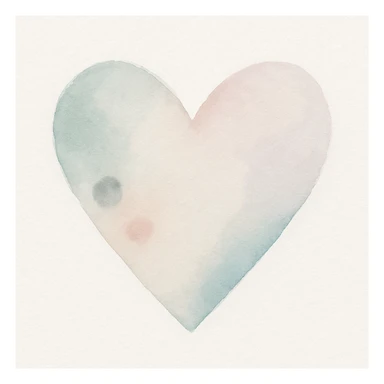 heart, watercolor art style sticker