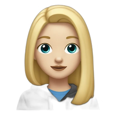 A blonde girl  with blues eyes, with straight hair and a ray,she has light skin a few freckles, and she wear a hoodies and she Carries in his arms a black labrador dog  sticker