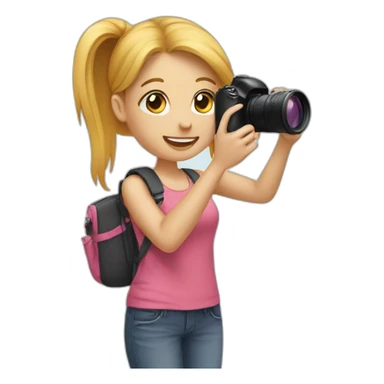 Girl photographing her friend sticker