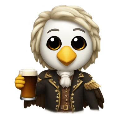 Smiley drinking a pint of Guinness wearing eagles clothes sticker