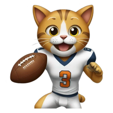 cat playing football sticker