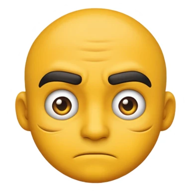 criminal emoji with a scar on the eyebrow and a tough expression, classic emoji style sticker