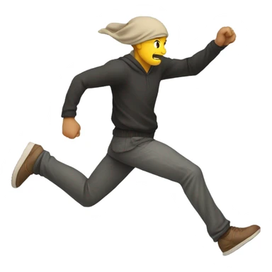 Man chasing a ninja sticker