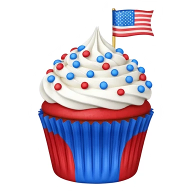 4th of july cupcake flag sticker
