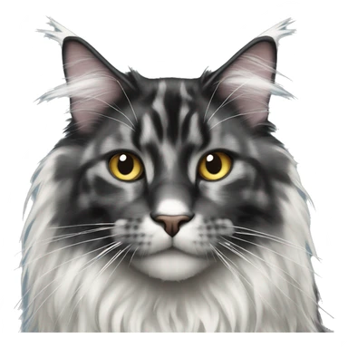 Black Maine Coon with white spots sticker