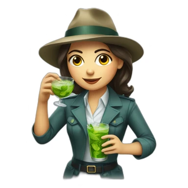argentine girl detective drinking mojito sticker
