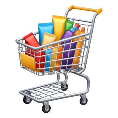 shopping cart overflowing with products sticker